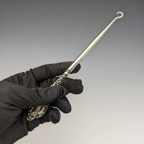 1907年 英国アンティーク 純銀ハンドル ボタンフック