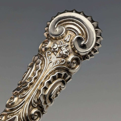 1889 British Antique Pure Silver Handle Toasting Fork Adie and Lovekin