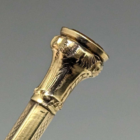 アンティーク 金張り マジックペンシル カットガラス装飾 伸縮式75-92mm