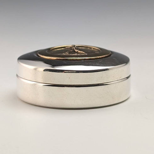 意大利復古純銀藥盒高爾夫球手設計