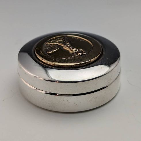 意大利復古純銀藥盒高爾夫球手設計