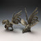 Vintage Pewter Rooster Figurines, Pair