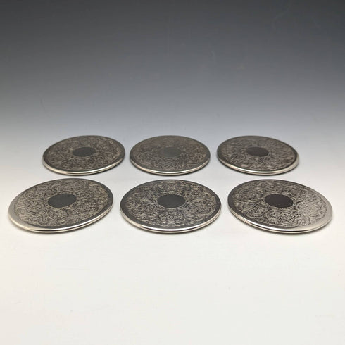 ヴィンテージ シルバープレート製 コースター 6枚セット