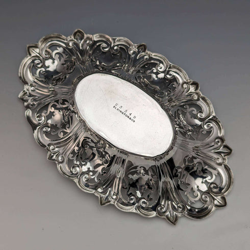 1904 British Antique Sterling Silver Earrings Dish 112g Elkington