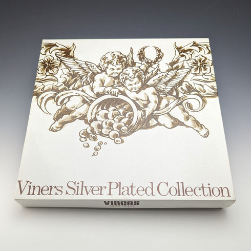 英國復古鍍銀畫廊托盤直徑 26 厘米盒裝 Deadstock