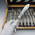 【預留】1836年英國古董純銀柄魚餐具12對套裝盒裝