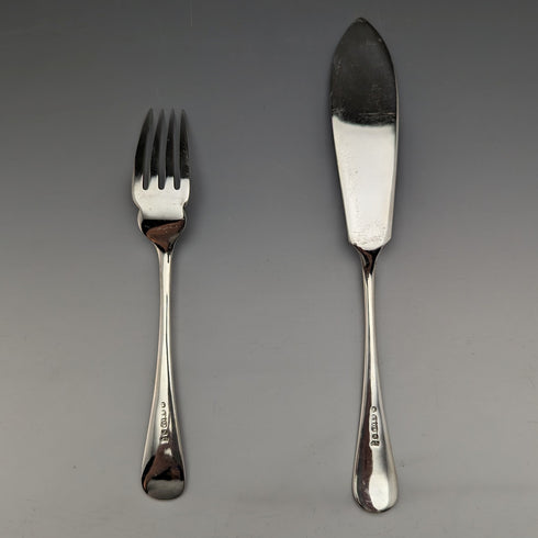 英国アンティーク シルバープレート製 フィッシュカトラリー 12ペアセット 箱入り Cooper Brothers