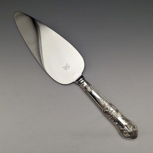 1987年 英国ヴィンテージ 純銀製ハンドル ケーキスライサー 箱入り Broadway