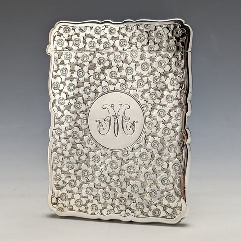 1904 British Antique Sterling Silver Card Case 57g BOX GEORGE UNITE