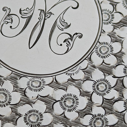 1904 British Antique Sterling Silver Card Case 57g BOX GEORGE UNITE