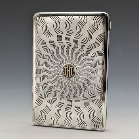 Antique Sterling Silver Baccarat Dealer Card Case 165g