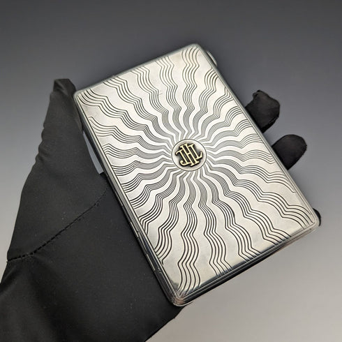 Antique Sterling Silver Baccarat Dealer Card Case 165g