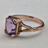 British vintage jewelry amethyst 9ct gold ring