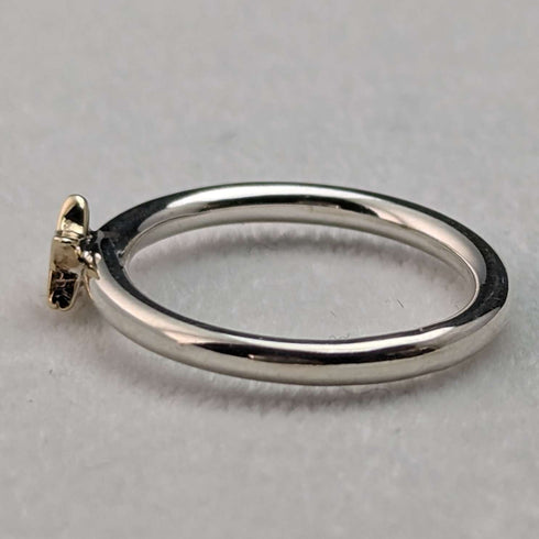 British vintage jewelry 9ct gold star pure silver ring