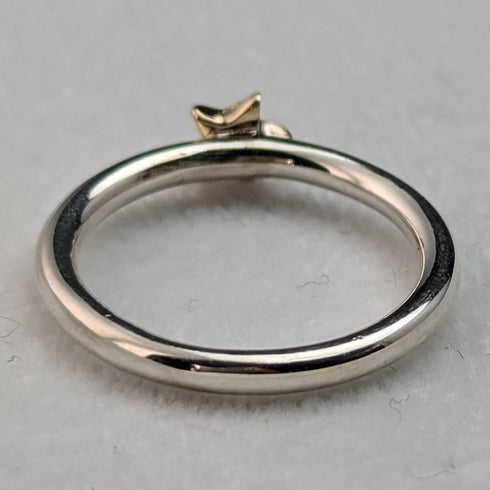 British vintage jewelry 9ct gold star pure silver ring