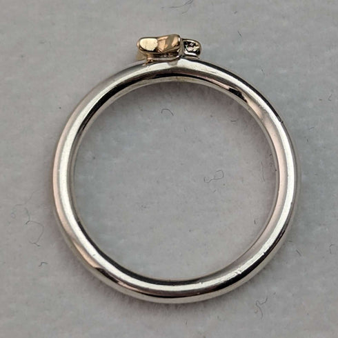 British vintage jewelry 9ct gold star pure silver ring