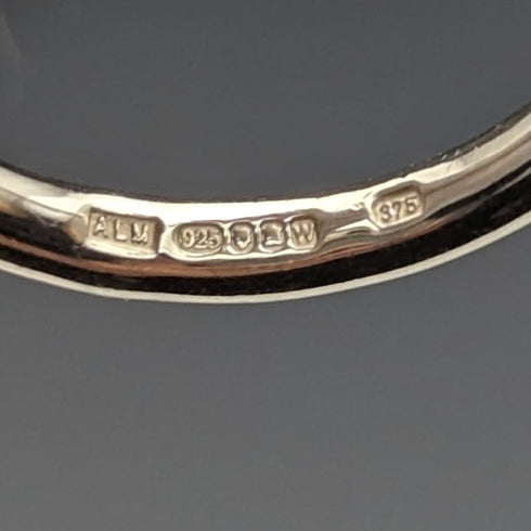 英国ヴィンテージ ジュエリー 9ctゴールドスター 純銀リング