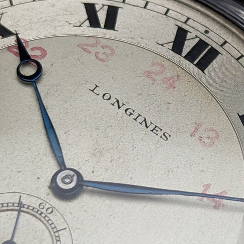 1916年頃 アンティーク ロンジン 懐中時計 薄型銀側オープンフェース 動作良好