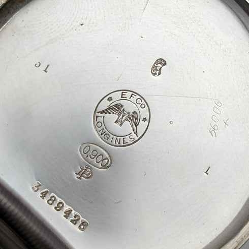 1916年頃 アンティーク ロンジン 懐中時計 薄型銀側オープンフェース 動作良好