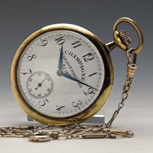 Around 1900 Swiss antique Mumei pocket watch works well with chain