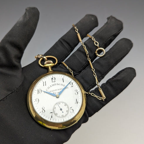 1900年頃 スイスアンティーク 無銘 懐中時計 動作良好 チェーン付