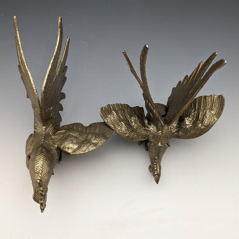 英国ヴィンテージ ピューター製 闘鶏フィギュリン ペア ミドルサイズ