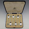 1938년 영국 빈티지 에나멜 장식 순은 티스푼 6본 세트 (케이스 포함), MAPPIN and WEBB