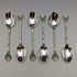 1938년 영국 빈티지 에나멜 장식 순은 티스푼 6본 세트 (케이스 포함), MAPPIN and WEBB