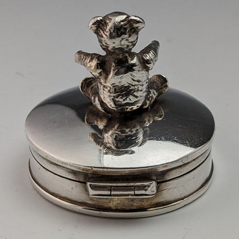 復古純銀藥盒泰迪熊 CME