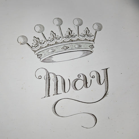 1896 年英國古董純銀方形梳妝台托盤 666 克 Florence Warden