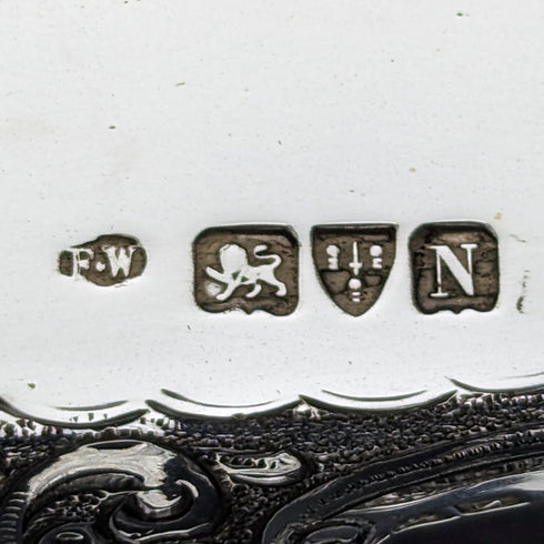 1896 年英國古董純銀方形梳妝台托盤 666 克 Florence Warden