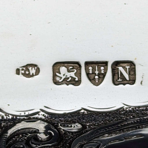 1896 British Antique Pure Silver Square Dressing Table Tray 666g Florence Warden