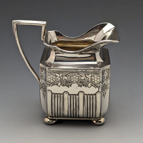 1900 年左右英國古董不列顛金屬茶具 4 件套 Walker 和 Hall