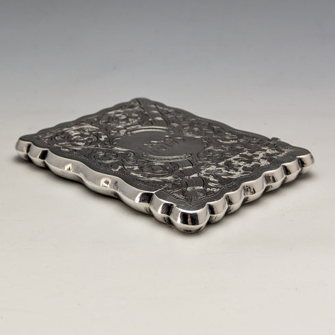 1901 British antique sterling silver card case 58g GEORGE LOVERIDGE