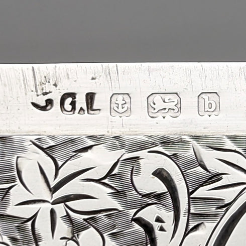 1901 British antique sterling silver card case 58g GEORGE LOVERIDGE