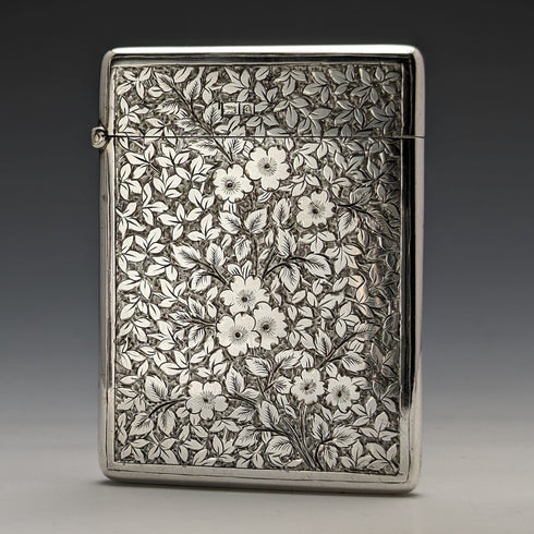 1900 British antique sterling silver card case 74g DEAKIN and FRANCIS