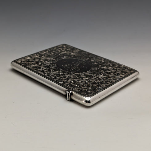 1900 British antique sterling silver card case 74g DEAKIN and FRANCIS