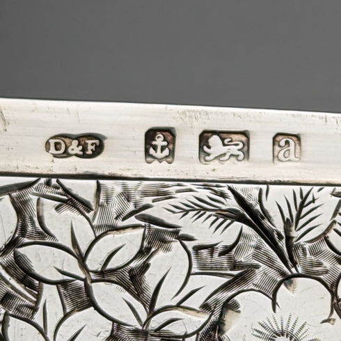 1900 British antique sterling silver card case 74g DEAKIN and FRANCIS