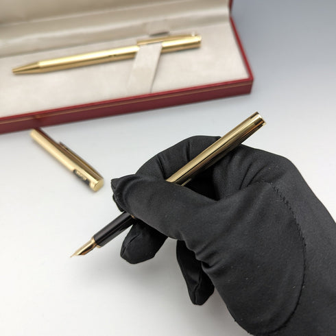 US Vintage Sheaffer Fountain Pen Gold Plated Fountain Pen and Ballpoint Pen Set with Case