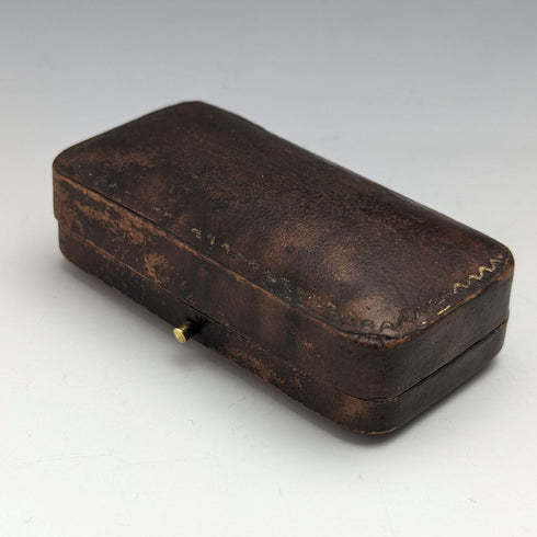 1875 年左右英國古董 9 克拉黃金小鳥裝飾別針胸針盒裝