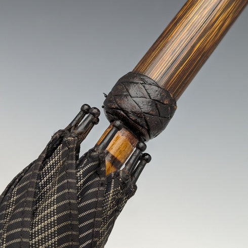1932年 英國復古 紳士用雨傘 織紋 純銀製 圓形手柄 87cm