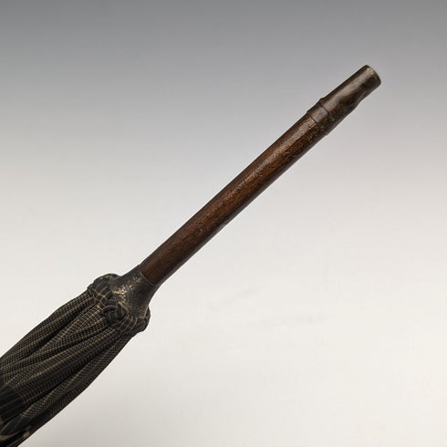 1932年 英國復古 紳士用雨傘 織紋 純銀製 圓形手柄 87cm