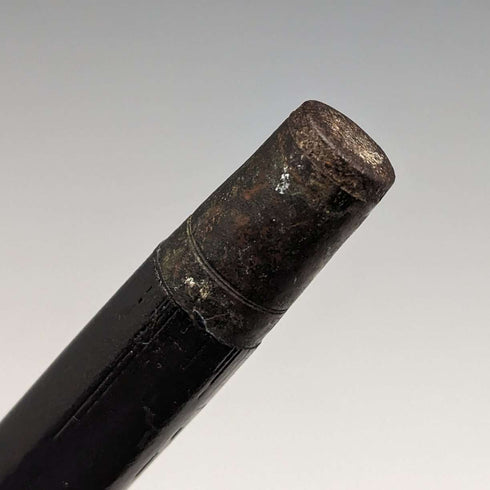 1922年 英国アンティーク 紳士用ステッキ 黒軸 純銀 丸ハンドル 92cm
