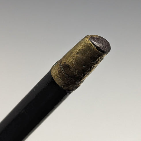 1900年左右 英國古董 紳士用手杖 貓頭鷹裝飾 彎曲角手柄 90cm