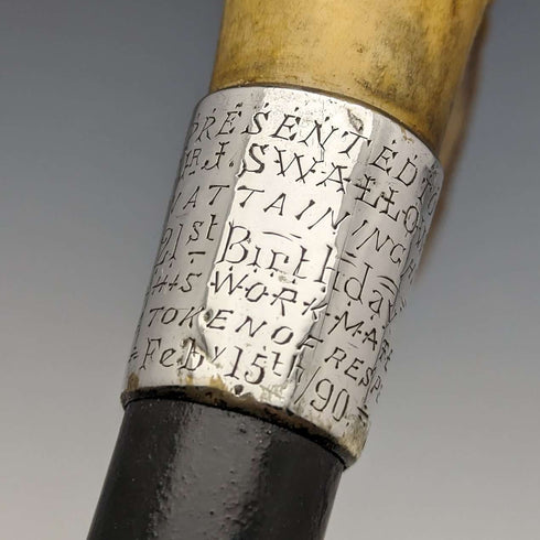 1889年 英国アンティーク 紳士用ステッキ 鹿角クラッチハンドル 91cm