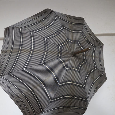 1932年 英國復古 紳士用雨傘 織紋 純銀製 圓形手柄 87cm