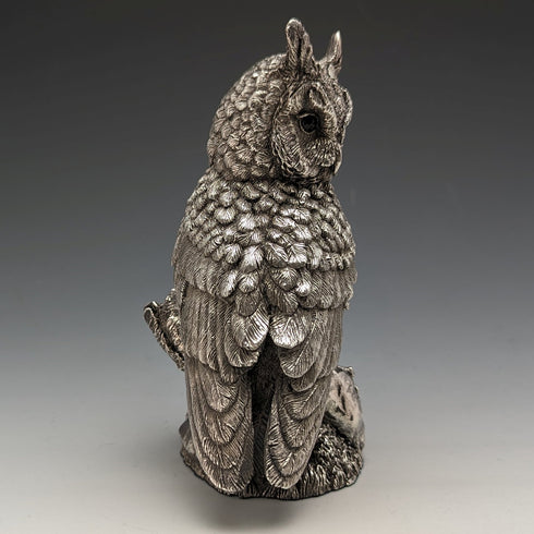 英國 Country Artists 公司 貓頭鷹 純銀鍍層雕刻 擺飾公仔