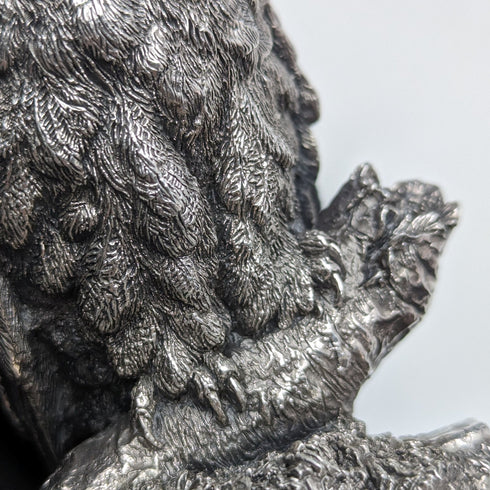 英國 Country Artists 公司 貓頭鷹 純銀鍍層雕刻 擺飾公仔