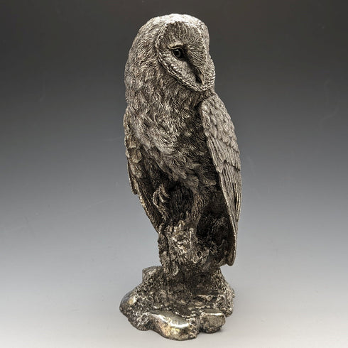 英国 カントリーアーティスト社 メンフクロウ 純銀張り彫刻 大型フィギュリン