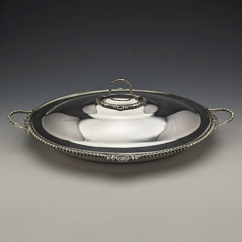 1900年左右 英國古董 銀器製 早餐盤 William Hutton